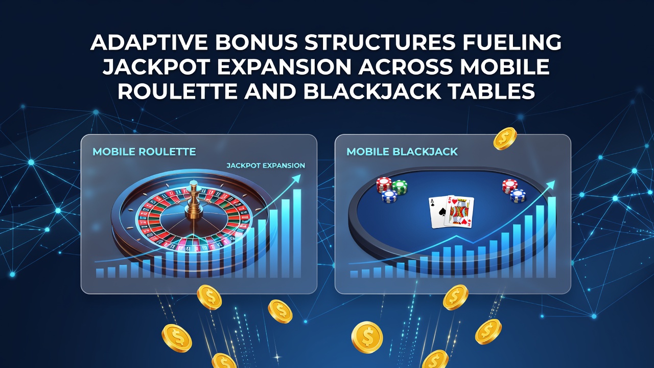 Detailansicht eines mobilen Blackjack-Tisches mit Bonus-Overlay und progressivem Jackpot-Zähler