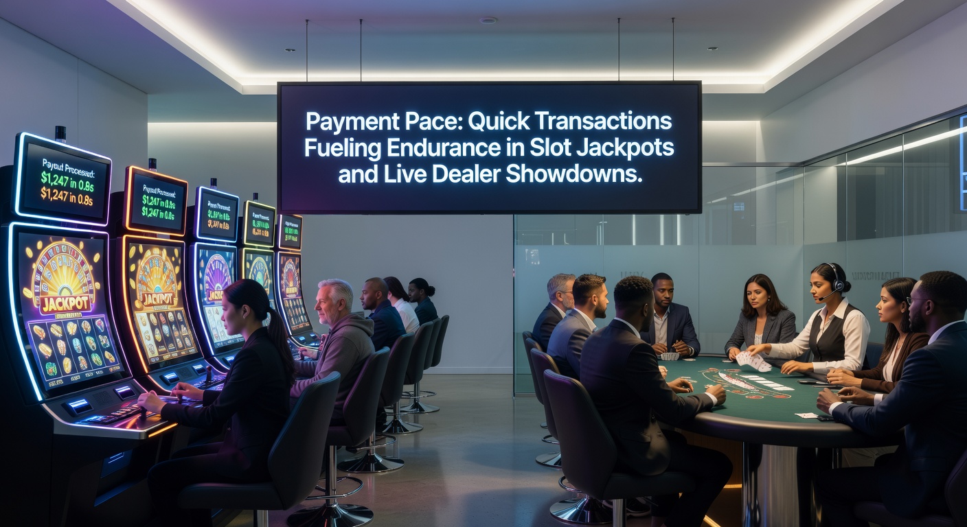 Live-Dealer-Tisch mit Slot-Jackpot-Anzeige und Overlay von schnellen Zahlungssymbolen wie Blitz und Uhr