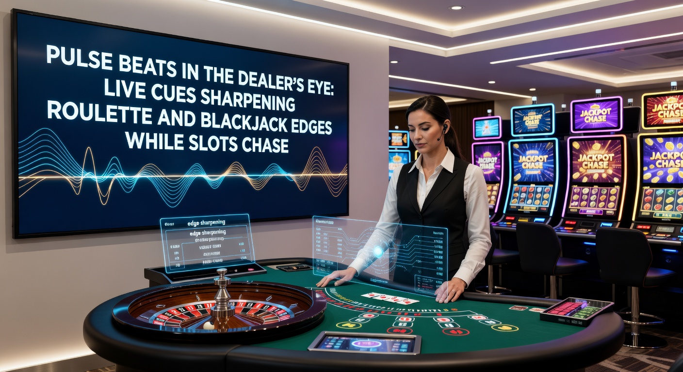 Nahaufnahme eines Roulette-Dealers mit sichtbarem Puls am Hals und drehendem Rad im Hintergrund